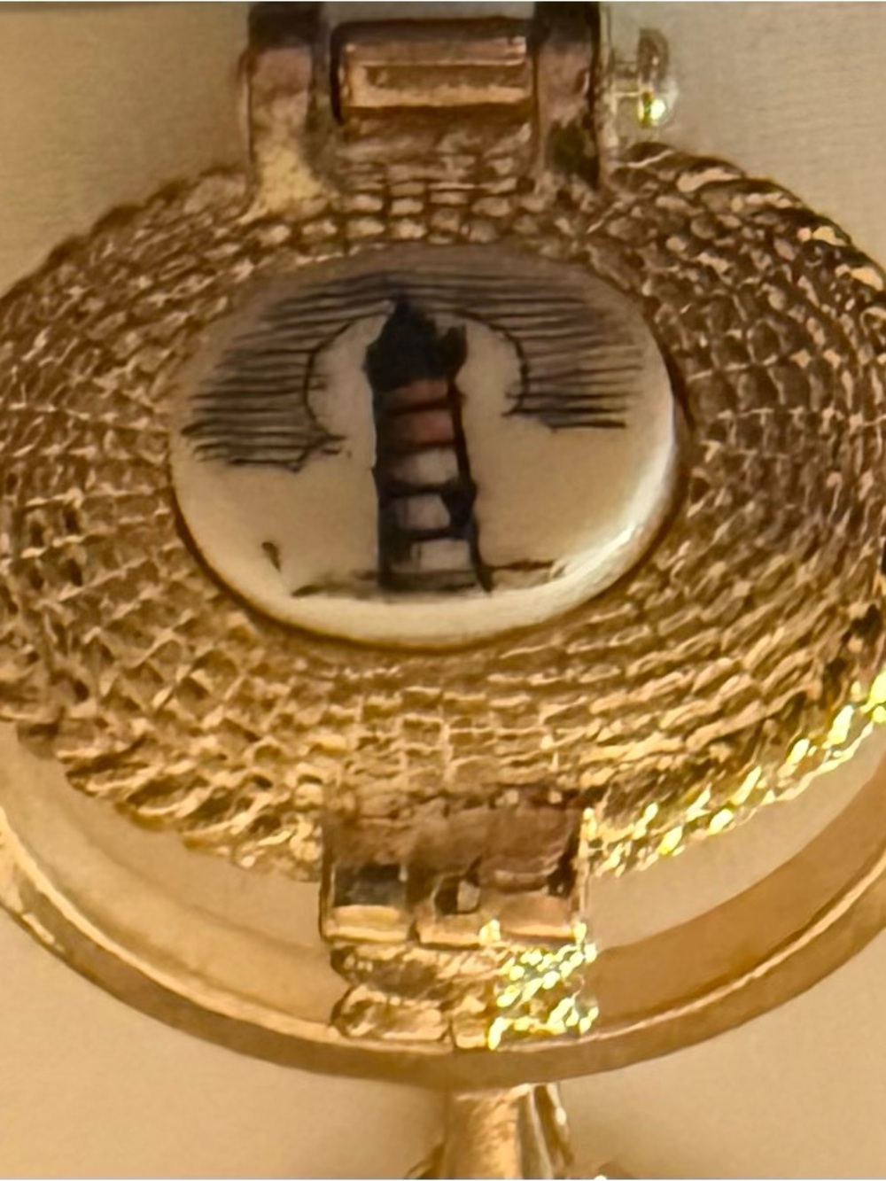 Gold-Tone Nautical Lighthouse Scassi Necklace